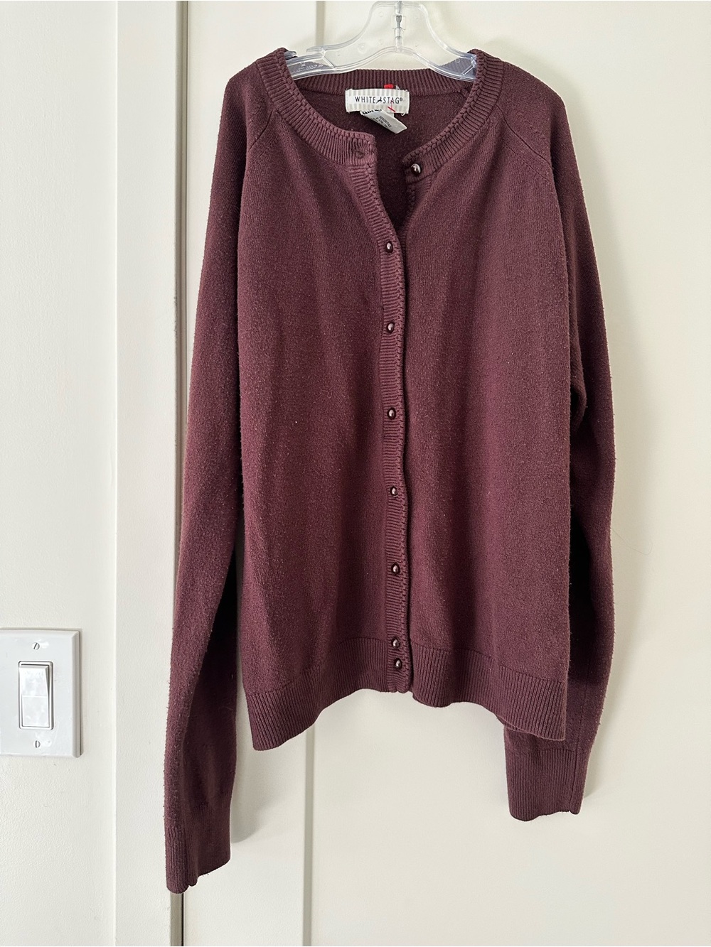White Stag Women's Brown Button-Front Cardigan Sweater